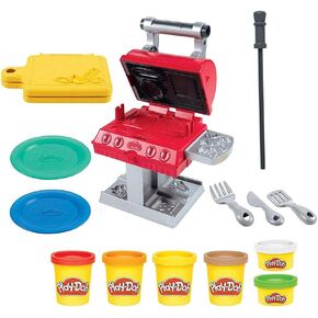 Play-Doh Kitchen Creations Grill 'n Stamp Playset for Kids 3 Years and Up with 6 Non-Toxic Modeling Compound Colors and 7 Barbecue Toy Accessories