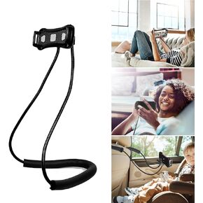 Lazy Neck Phone Holder,Cell Phone Stand for Bed Around Neck,Hand Free Flexible Tablet Holder for Bed (Clip)