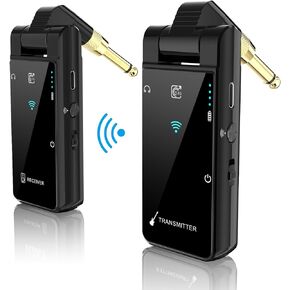 Lavales 5.8GHz Wireless Guitar System 4 Channels Rechargeable Wireless Guitar Audio Transmitter Receiver for Guitar Bass Electric Instruments