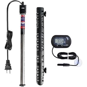 Aquarium Heater 500Watt, Fish Tank Heater 75 Gallon 80 Gallon 90 Gallon 100 Gallon Adjustable Temperature Submersible Water Heater (500 Watt Updated with Exterior Adjustment Button)
