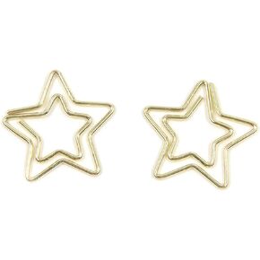 50 Pcs Cute Star Shaped Bookmarker Clips Paper Clip Bookmarker for Office, School, Home- Gold