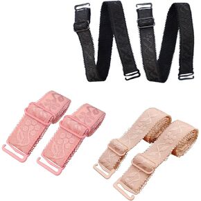 AsggBah 6Pairs Bra Strap Replacement 1.5cm/0.6in Width Lingerie Straps Elastic Adjustable Removable Shoulder Straps for Girls Women (6 Colors)