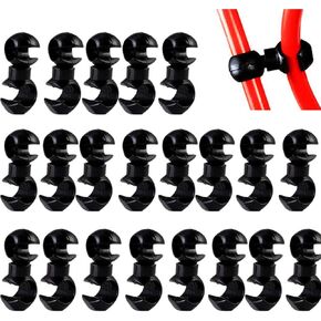 WDHHNP 20PCS Bike Cable Clips Plastic Bicycle brake cable clips Rotating S-Hook Clips Bike MTB Brake Gear Housing Fixing Holder Guide S Style Buckle Clips