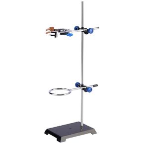 Labasics Lab Stand and Clamp Set，Laboratory Stand Support with Rod (Length 22.4 inch), 4-Prong Burette Clamp, Retort Ring and 2 Boss Heads，Used in Chemistry or Physics Lab