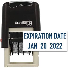 Expiration Date - ExcelMark Self-Inking Rubber Date Stamp - Compact Size - Black Ink