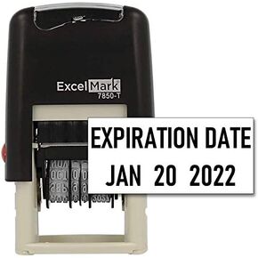 Expiration Date - ExcelMark Self-Inking Rubber Date Stamp - Compact Size - Black Ink