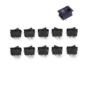 US Ship 10pcs Black Rocker Switch KCD1-101 250V 6A Boatlike Switch 2PIN ON Off