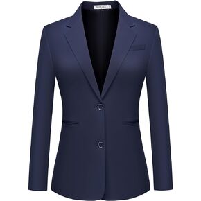 Kelyaa Women's Casual Blazer 2 Buttons Notch Lapel Open Front Long Sleeve Blazers Business Office Work Suit Jackets