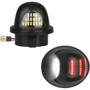 RAVSOFT LED License Plate Light tag lamp with Red OLED Neon Tube Assembly For Ford F150 F250 F350 Super Duty Ranger Excursion Raptor Explorer Black housing 6000K White, Pack of 2