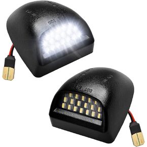 2 PCS LED License Plate Light, 6500K White, Tag Lamp Assembly Replacement, Compatible with Chevrolet Saab Bantuh Chevy Silverado Tahoe GMC Cadillac (Black)