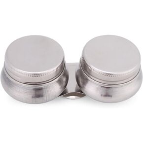 Stainless Steel Large Double Palette Cup Oil Paint Megilp Turpentine Solvent Container with Lid