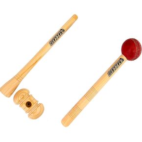 Double Side Wooden Bat Mallet/Bat Cone Griper/Real Hard Ball Mallet 3 in 1 for Cricket Bat Care Products by Naqqash Sports