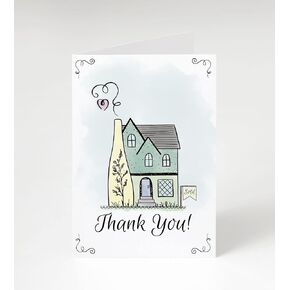 M Market On Mainstreet Realtor Thank You Cards, 25 Cards with Envelopes, Blank Inside, Made in the U.S.A. (Doodle Thank You)