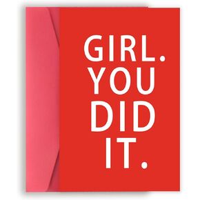 Asmallgf Congratulations Card for Daughter Sister, Sweet Graduation Gifts for Her, Girl You Did It