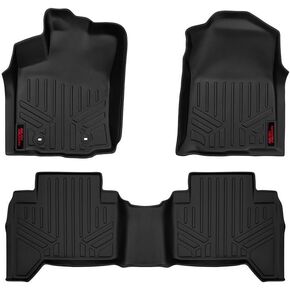 Rough Country Floor Mats for 2016-2022 Toyota Tacoma | Double Cab - M-71216 Black