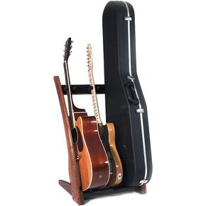 Ruach GR3 Curve 3 Way Customisable Guitar Rack for Guitars and Cases - Mahogany, 530x835x500mm