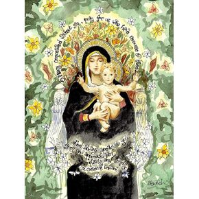 Our Lady of the Lilies 5x7 - Catholic Art