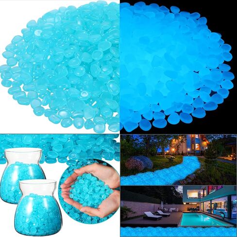Landical 20000 Pcs Glow in The Dark Rocks Bulk Blue Garden Glow Rocks Outdoor Garden Glow in The Dark Pebble Glow in The Dark Stone for Walkway Backyard Landscaping Fish Tank Plant Decor in Saudi Arabia