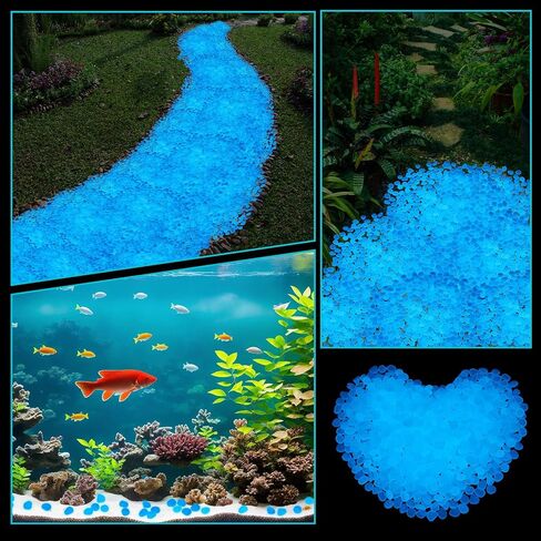 Landical 20000 Pcs Glow in The Dark Rocks Bulk Blue Garden Glow Rocks Outdoor Garden Glow in The Dark Pebble Glow in The Dark Stone for Walkway Backyard Landscaping Fish Tank Plant Decor in Saudi Arabia