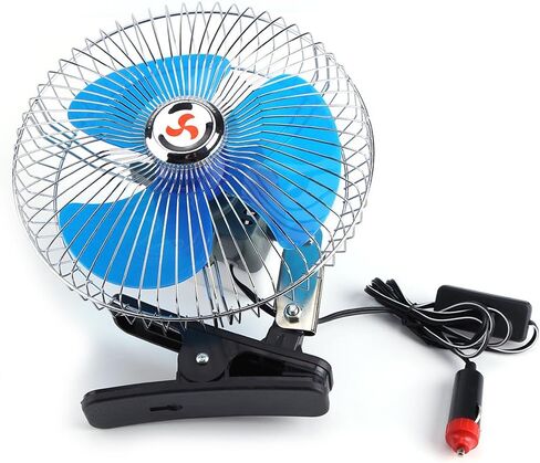 fo sa Car Oscillating Fan,Vehicle mounted Swing Fan,Car Portable Mini Fan, Small 180 Degree Rotating Adjustable Vehicle Clip On Cooling Oscillating Fan,12V 25W,22CM,1.4M,55.12inch in Saudi Arabia