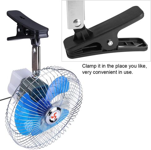 fo sa Car Oscillating Fan,Vehicle mounted Swing Fan,Car Portable Mini Fan, Small 180 Degree Rotating Adjustable Vehicle Clip On Cooling Oscillating Fan,12V 25W,22CM,1.4M,55.12inch in Saudi Arabia