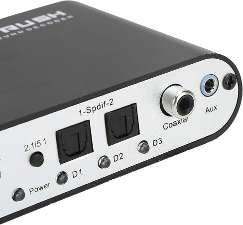 5.1CH DTS Dolby Converter 4K Audio Extractor Audio Decoder Audio Converter Digital Audio Converter Output Coax Optical to Analog Audio for HomeConcert HallCinema (المضيف + USB + الألياف الضوئية) in Kuwait