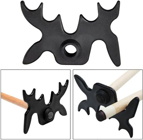 Yocimango-Rugged Bridge Head Antlers Pool Cue/Wear Resistant Moosehead Bridge Head Slip-on/Bridge Head Billiard Pool Cue Stick Plastic（Black-2pcs in Saudi Arabia