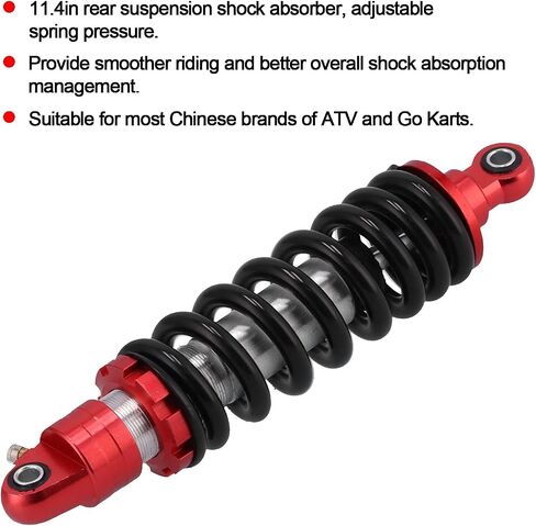 11.4in 290mm Rear Shock Absorber, Rear Suspension Spring Steel Alloy Spring Adjustable Damping Fit for Motorbike ATV Go Karts in Saudi Arabia