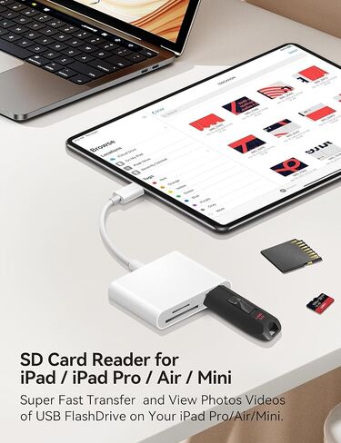 قارئ بطاقة SD USB C لجهاز iPhone 15/Mac/iPad Pro، قارئ بطاقة SD 3 في 1 USB C مع منفذ USB Thunderbolt إلى SD TF قارئ بطاقة الذاكرة لجهاز MacBook Pro/Air iMac M1 M2 Galaxy S22 S23 in Kuwait