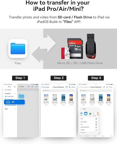 قارئ بطاقة SD USB C لجهاز iPhone 15/Mac/iPad Pro، قارئ بطاقة SD 3 في 1 USB C مع منفذ USB Thunderbolt إلى SD TF قارئ بطاقة الذاكرة لجهاز MacBook Pro/Air iMac M1 M2 Galaxy S22 S23 in Kuwait