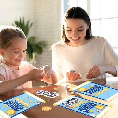 Peryiter 24 Pcs Christian Crafts for Kids God Always Love Us Scroll Sign Craft Kit DIY Religious Crafts Felt Sunday School Crafts Bible Crafts for Kids Home School Activities Art Craft Supplies in Saudi Arabia