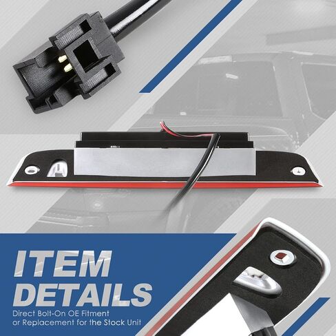 Auto Dynasty LED Black Housing 3rd Third Tail High Mount Brake Light Lamp Compatible with Ford Expedition Navigator 03-16 in Saudi Arabia