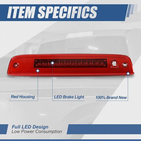 Auto Dynasty LED Black Housing 3rd Third Tail High Mount Brake Light Lamp Compatible with Ford Expedition Navigator 03-16 in Saudi Arabia