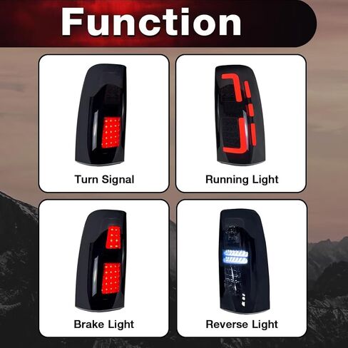 مجموعة مصابيح LED EOMD متوافقة مع 1999-2006 Chevy Silverado 1500 2500 &1999-2002 GMC Sierra 1500 2500 3500 المصباح الخلفي (عدسة سوداء/مدخنة) in Kuwait