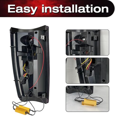 مجموعة مصابيح LED EOMD متوافقة مع 1999-2006 Chevy Silverado 1500 2500 &1999-2002 GMC Sierra 1500 2500 3500 المصباح الخلفي (عدسة سوداء/مدخنة) in Kuwait