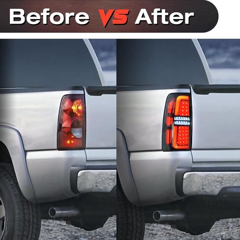 مجموعة مصابيح LED EOMD متوافقة مع 1999-2006 Chevy Silverado 1500 2500 &1999-2002 GMC Sierra 1500 2500 3500 المصباح الخلفي (عدسة سوداء/مدخنة) in Kuwait