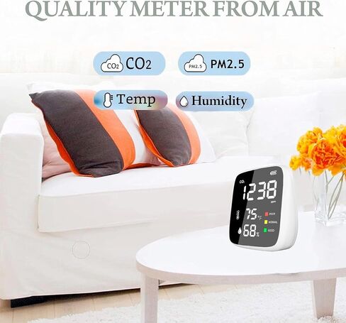 CO2 Detector with Air Quality Monitor sensor - Carbon dioxide detector with Indoor Thermometer for Home - Digital Higrometer for Indoor Humidity and Temperature (CO2 + Air Quality Monitor) in Saudi Arabia