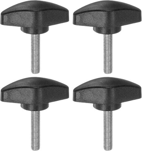 HARFINGTON 4 قطع مقابض على شكل حرف T، مقابض إبهام M5 × 25 مم، خيط ذكر قياسي، مقابض بلاستيكية على شكل حرف T، مقابض تثبيت يدوية، مسمار إبهام، أسود in Saudi Arabia