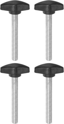HARFINGTON 4 قطع مقابض على شكل حرف T، مقابض إبهام M5 × 25 مم، خيط ذكر قياسي، مقابض بلاستيكية على شكل حرف T، مقابض تثبيت يدوية، مسمار إبهام، أسود in Saudi Arabia