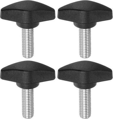 HARFINGTON 4 قطع مقابض على شكل حرف T، مقابض إبهام M5 × 25 مم، خيط ذكر قياسي، مقابض بلاستيكية على شكل حرف T، مقابض تثبيت يدوية، مسمار إبهام، أسود in Saudi Arabia