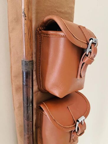 Geoffrey | Vintage TAN Canvas I Black Canvas I with TAN Leather Golf Club Carrying Bag with 2 Pockets | Retro - Bag only in Saudi Arabia