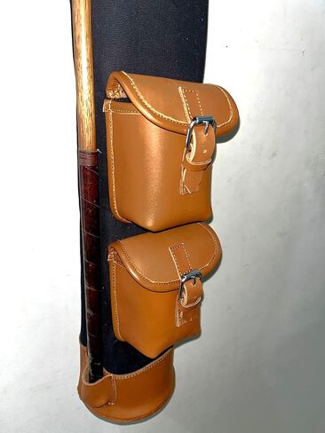 Geoffrey | Vintage TAN Canvas I Black Canvas I with TAN Leather Golf Club Carrying Bag with 2 Pockets | Retro - Bag only in Kuwait