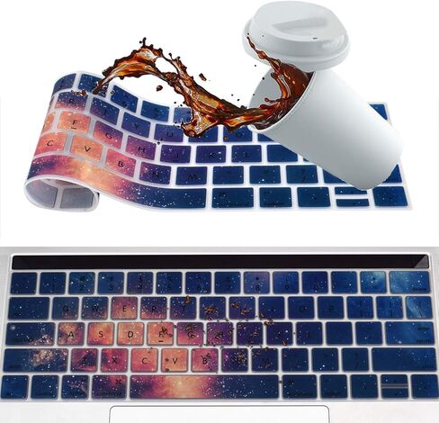 Funut Keyboard Cover for MacBook Pro Keyboard Cover with Touch Bar 13 and 15 inch 2019-2016 (Model: A2159 A1989 A1990 A1706 A1707), Ultra Thin Silicone Keyboard Skin Protector Cover,Flame Cloud in Kuwait