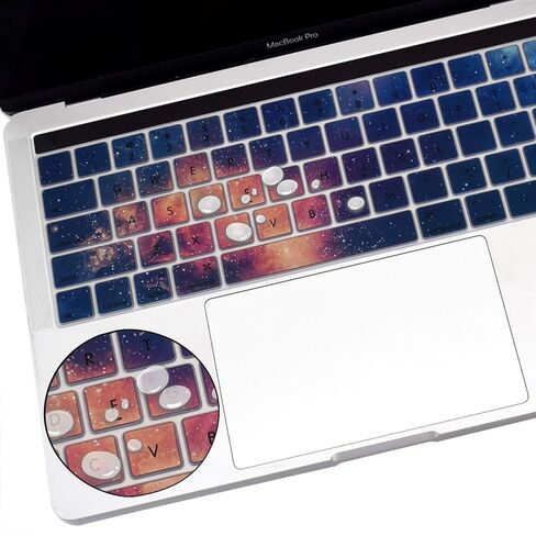 Funut Keyboard Cover for MacBook Pro Keyboard Cover with Touch Bar 13 and 15 inch 2019-2016 (Model: A2159 A1989 A1990 A1706 A1707), Ultra Thin Silicone Keyboard Skin Protector Cover,Flame Cloud in Kuwait