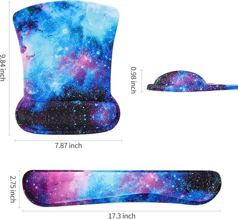 RICHEN Mouse Pad and Keyboard Wrist Rest, 3-in-1 Computer Mousepad and Coaster Set, Non-Slip Keyboard Wrist Rest and Mouse Pad Set Ergonomic Design (Gradient Brown) in Kuwait