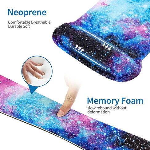 RICHEN Mouse Pad and Keyboard Wrist Rest, 3-in-1 Computer Mousepad and Coaster Set, Non-Slip Keyboard Wrist Rest and Mouse Pad Set Ergonomic Design (Gradient Brown) in Kuwait