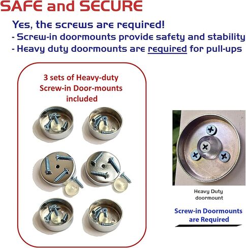 شريط سحب Garren Fitness Maximiza Plus - شريط سحب واسع للمدخل/شريط Chinup مع 3 مجموعات من حوامل الأبواب اللولبية - فقط للأبواب التي يزيد عرضها عن 35 بوصة (عرض قابل للتعديل من 35 إلى 50 بوصة) in Kuwait