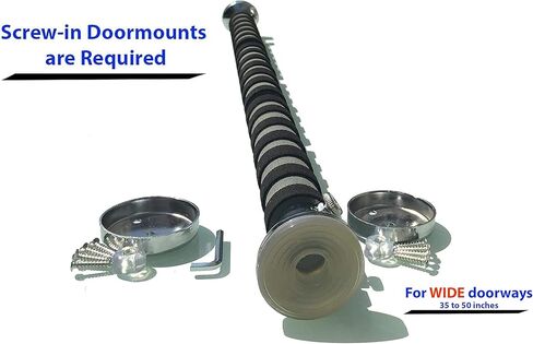 شريط سحب Garren Fitness Maximiza Plus - شريط سحب واسع للمدخل/شريط Chinup مع 3 مجموعات من حوامل الأبواب اللولبية - فقط للأبواب التي يزيد عرضها عن 35 بوصة (عرض قابل للتعديل من 35 إلى 50 بوصة) in Kuwait