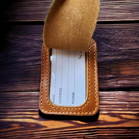Leather Adjustable Luggage Tag (Saddle Leather) in Saudi Arabia