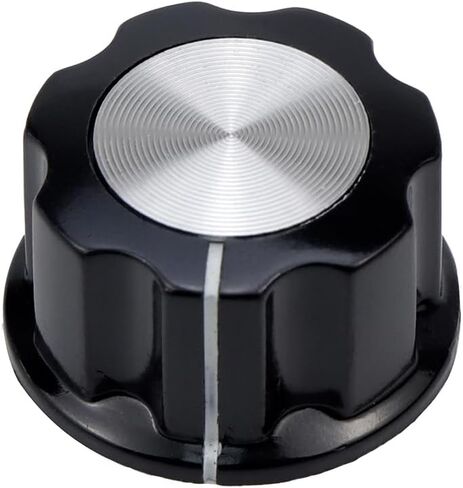Woogim 10PCS Potentiometer Control Knob Silver Tone for Potentiometers A03-6.4mm Bakelite Knob Black 20 x 12mm (D * H) in Saudi Arabia